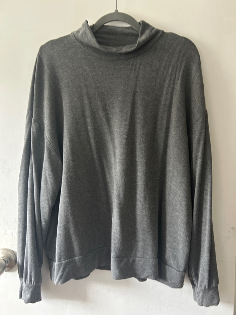 Women’s Long Sleeve Mock Neck Top - Gray